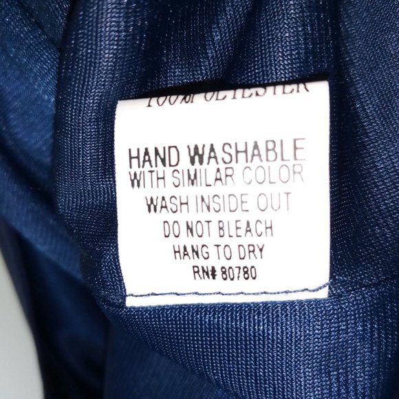 Miss Minuet Navy Dress Juniors Large Ruffled Strap Pleating Dance/Prom/Party EXC - Picture 11 of 11